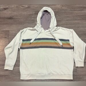 Lascana for Venus Striped Beach Hoodie - White/Multi - Size M